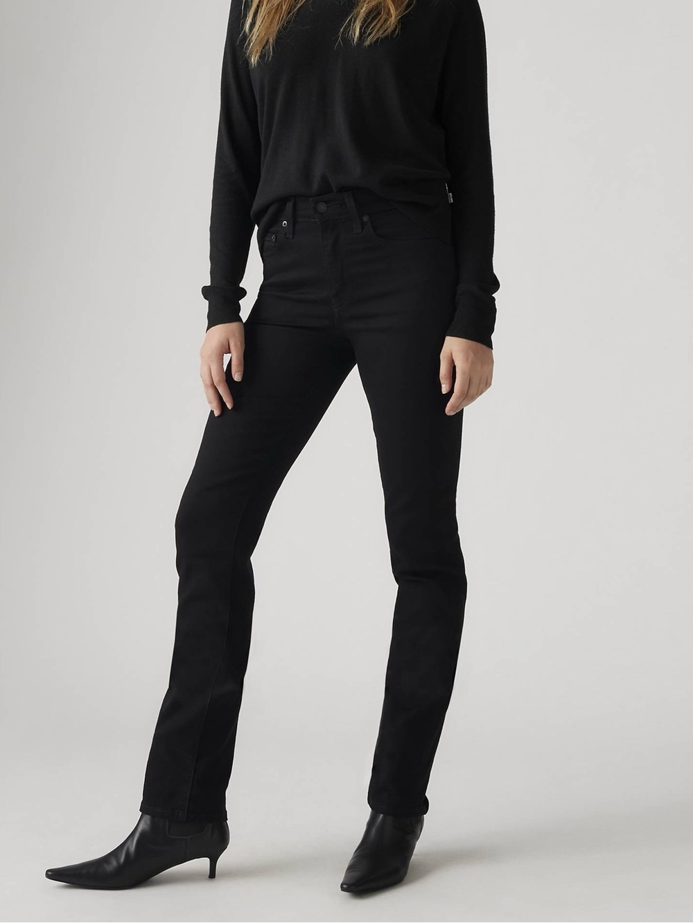 Levi’s 724 High Rise Straight Leg Jeans Black High Waisted Denim Pants Everyday
